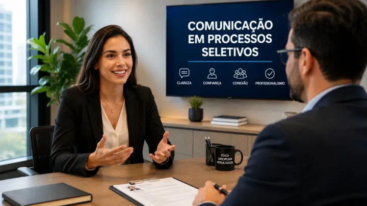 Candidato demonstrando boa comunicação durante processo seletivo.