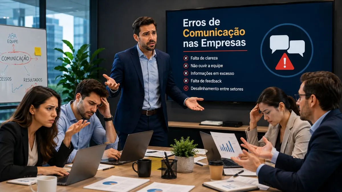 Equipe enfrentando problemas de comunicação em ambiente corporativo.