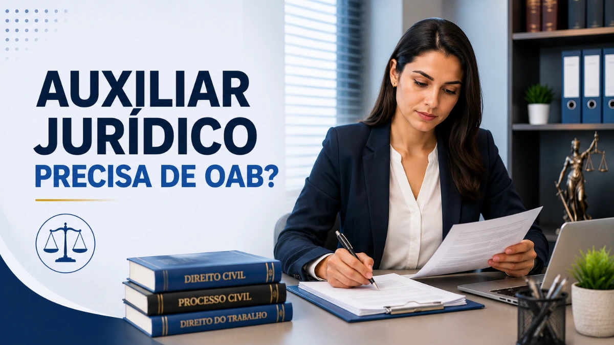 Auxiliar Jurídico trabalhando em escritório sem necessidade de registro na OAB