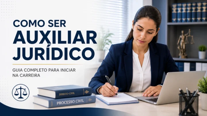 Profissional aprendendo como ser auxiliar jurídico