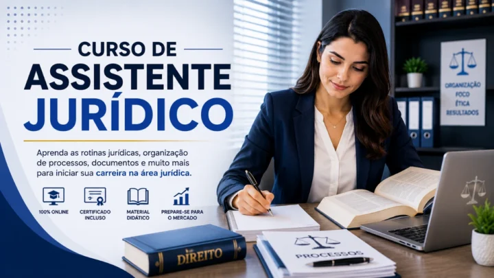 Pessoa realizando curso para Assistente Jurídico