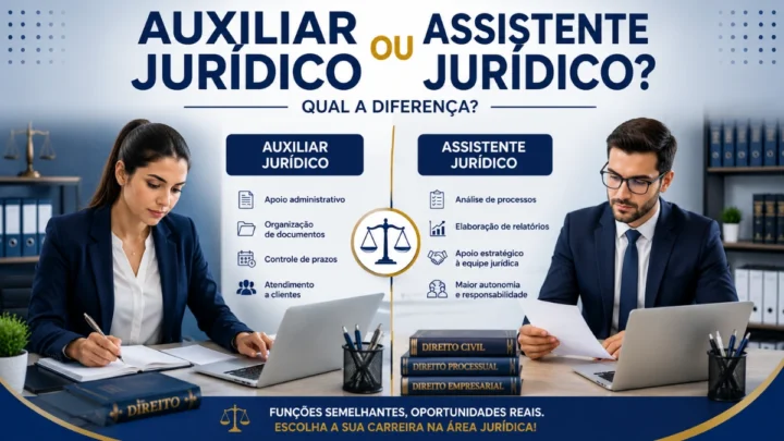 Comparação entre Auxiliar Jurídico e Assistente Jurídico