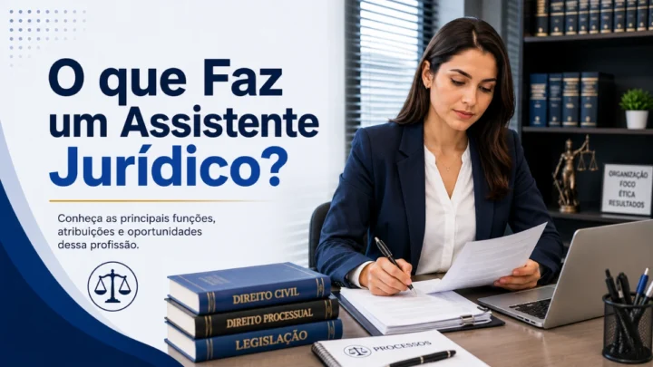 Assistente Jurídico trabalhando em escritório de advocacia