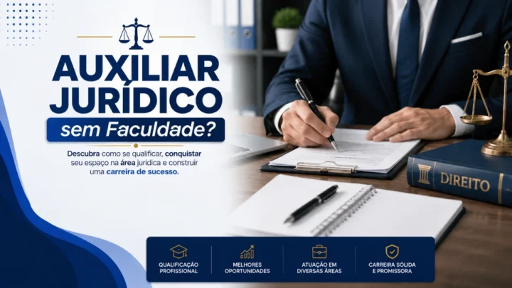 Auxiliar Jurídico sem faculdade estudando para iniciar carreira na área jurídica